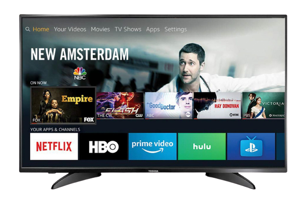 A television displaying the MountvNow app